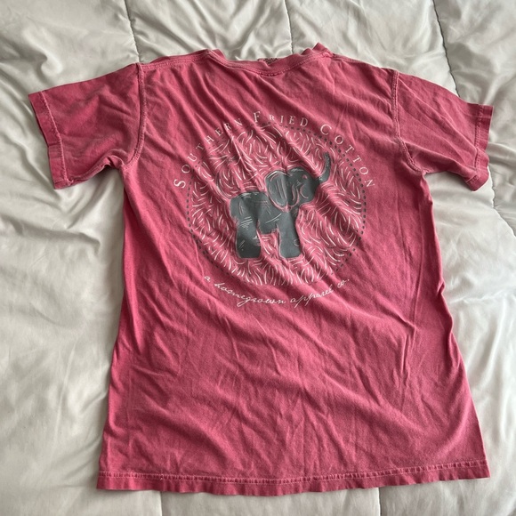 Southern Fried Cotton Tops - southern fried cotton pink elephant graphic tee Size S Comfort Color 100% cotton